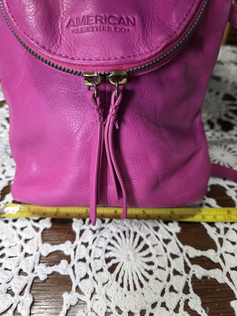 American Leather Co. Pink Leather Crossbody Bag - Picture 11 of 13